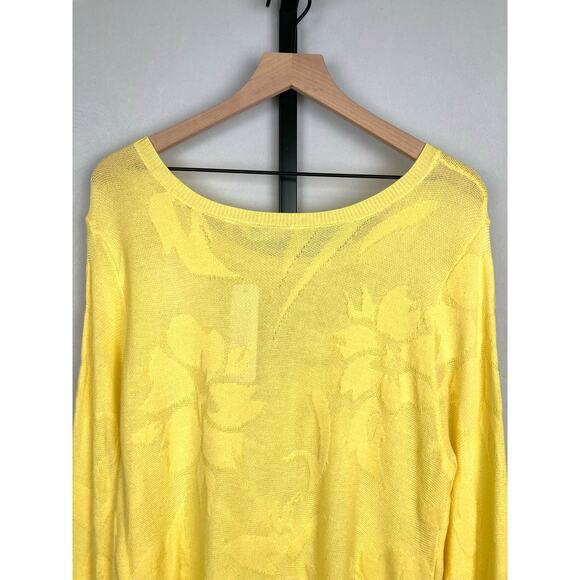 Soft Surroundings Floral Sweater Yellow Size 1X Open Knit Lightweight Soft NWT - Picture 7 of 10